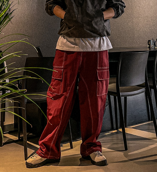 (XL-6XL)<BR>카소타 セミワイドフィット カーゴバンディングパンツ