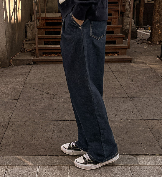 (S-5XL)<BR>아트요 セミワイドフィット ノンウォッシュデニムパンツ 9325