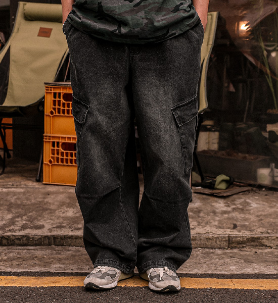 (XL-6XL)<BR>미타칼 セミワイドフィット カーゴデニム バンディングパンツ RA-1082