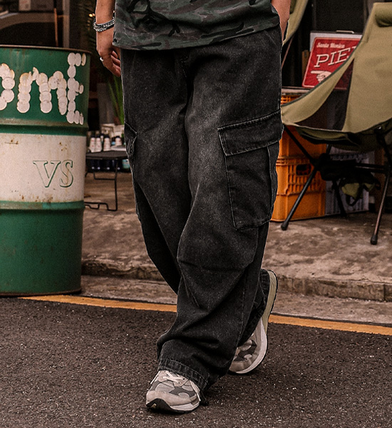 (XL-6XL)<BR>미타칼 セミワイドフィット カーゴデニム バンディングパンツ RA-1082