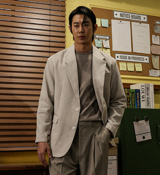 (L-4XL)<br>버타노 ヘリンボーン リネンのジャケット