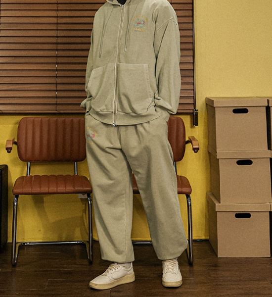 (XL-4XL)<BR>쇼키츠 顔料 フードジップアップ+루킨스 顔料 membanderol celana pelari