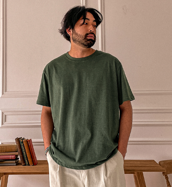 (M-6XL)<br>옹기종기 ラウンド半袖Tシャツ <br><font color="#098a09"><B>長さを選択 (基本的な,ロング+6cm)</B></font>