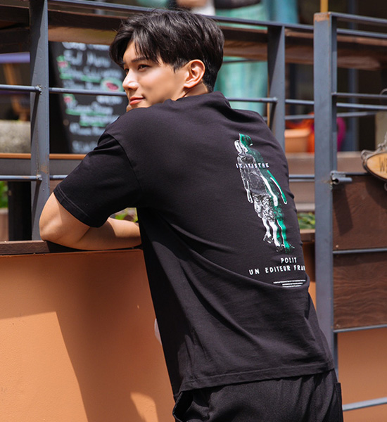 (L~5XL)<br>휴고 パリ 半そでティー
