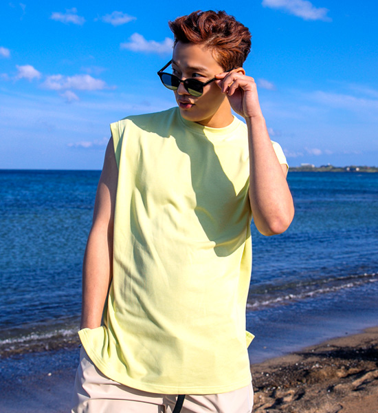 (XL~6XL)<br>누벨 パッチ袖なしシャツ