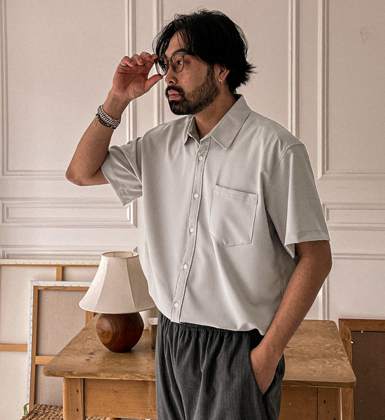 (L-5XL)<br>캐플란 冷却 スパン半袖シャツ