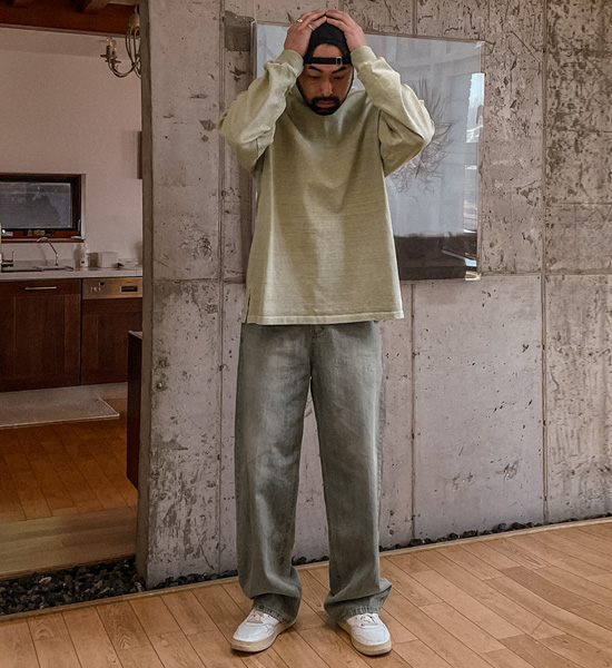 (XL-4XL)<BR>나프니 顔料 長袖Tシャツ