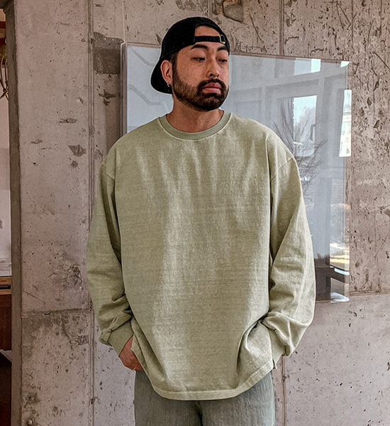 (XL-4XL)<BR>나프니 顔料 長袖Tシャツ