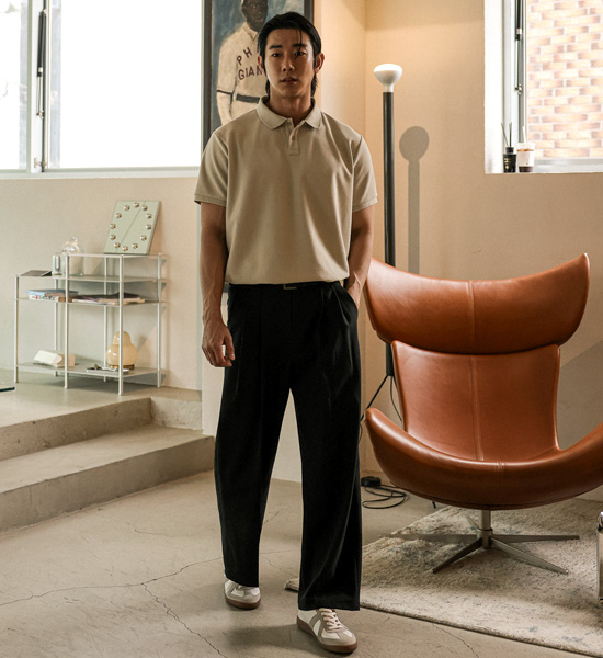 (L-5XL)<br>덴트러머 半袖襟Tシャツ