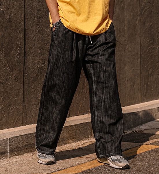 (XL-6XL)<BR>실리온 セミワイドフィット フェードなし ノンウォッシュジーンズ バンディングパンツ RA-1080