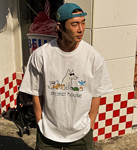 (XL-4XL)<br>동물의숲 半そでティー