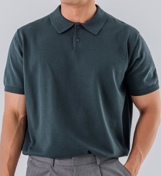 (L~5XL)<br>쿠카디 半袖襟ニット