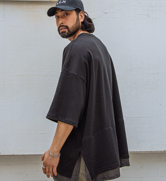 (XL~6XL)<br>니오브라 데님레이어드 半そでティー T230