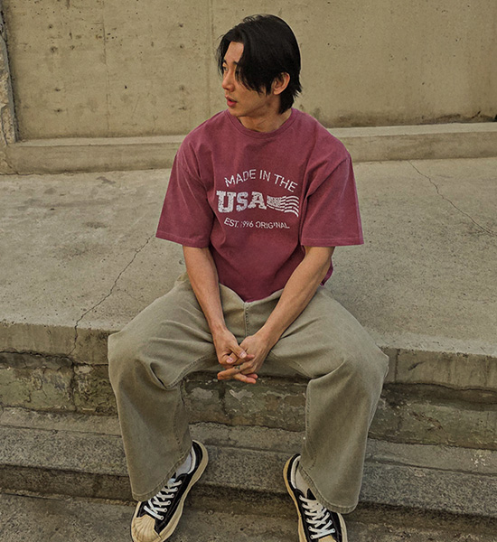 (M-5XL)<BR>모라이즈 顔料 半そでティー