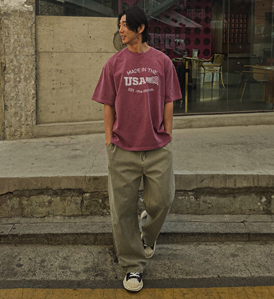 (M-5XL)<BR>모라이즈 顔料 半そでティー