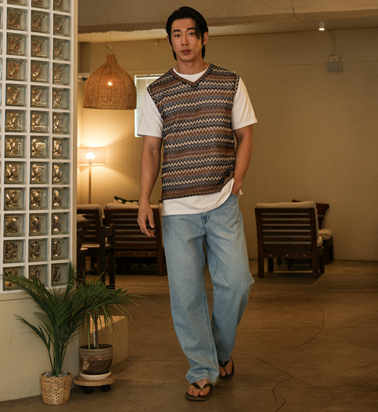 (S-3XL)<BR>라로사 標準フィット デニムパンツ #11