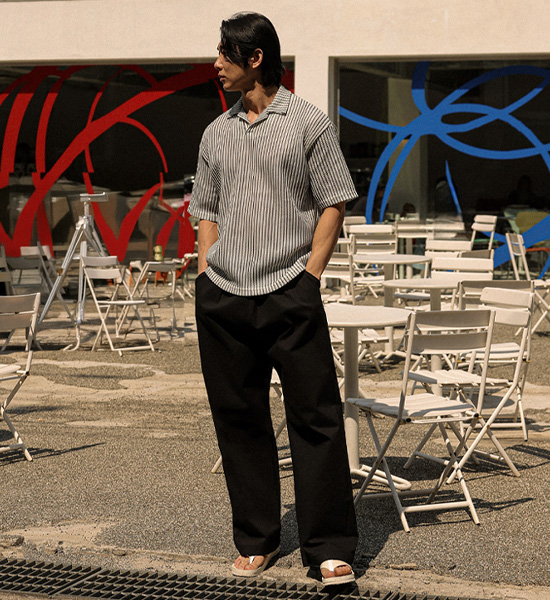 (M-4XL)<BR>아타라나 セミワイドフィット バンディングパンツ
