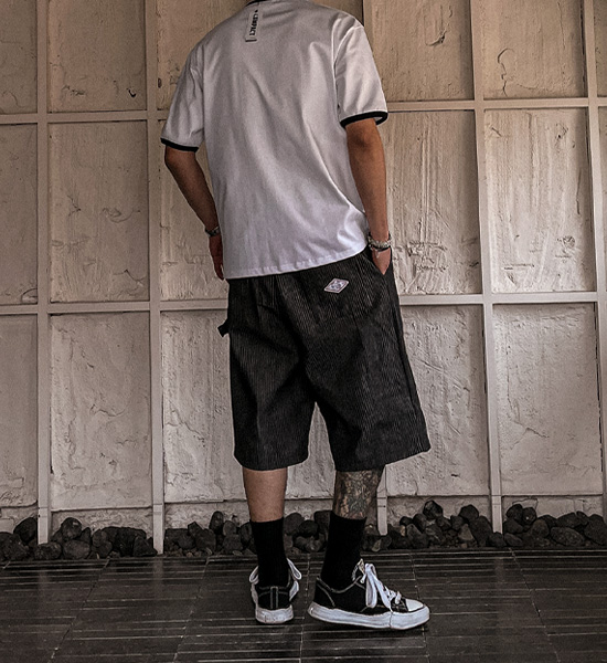 (L-5XL)<BR>푸기카 バミューダ デニムバンディングショートパンツ