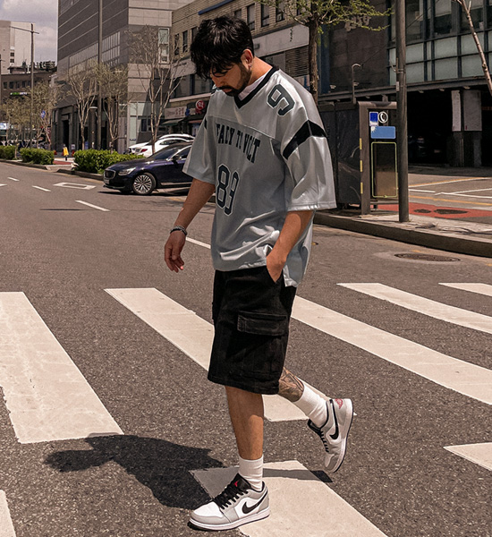 (XL-6XL)<BR>타바오트 カーゴデニム バンディング半ズボン