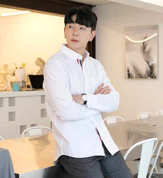 (M~5XL)<br>카라치 オックスフォード カラーライン シャツ