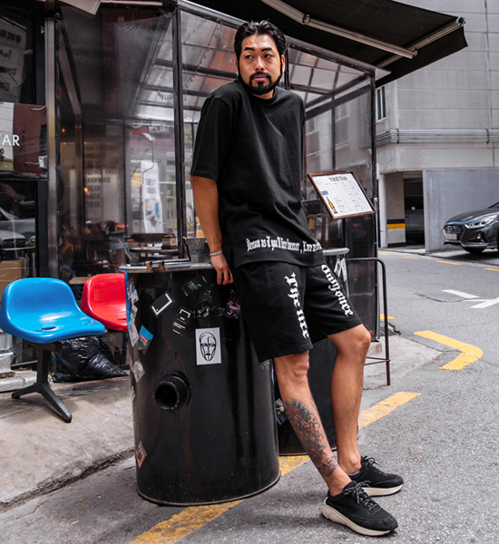 (L-5XL)<BR>네쉬 半そでティー+샌들러 トレーニング ハーフパン
