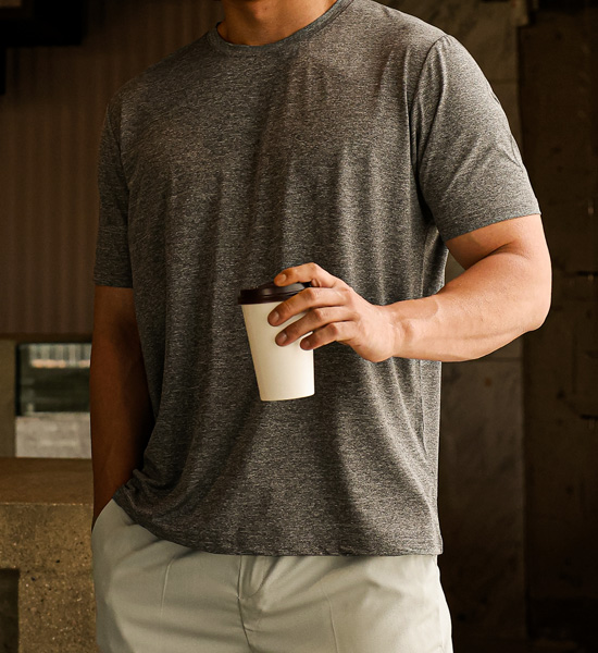 (M-6XL)<br>クールな 촉감 機能性 半そでティー<br><font color="#224f20"><B>*長さを選択 (基本的な,ロング+6cm)</B></font>