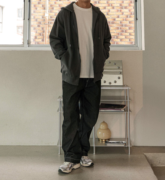(L-5XL)<BR>플렌티 起毛フードジップアップ