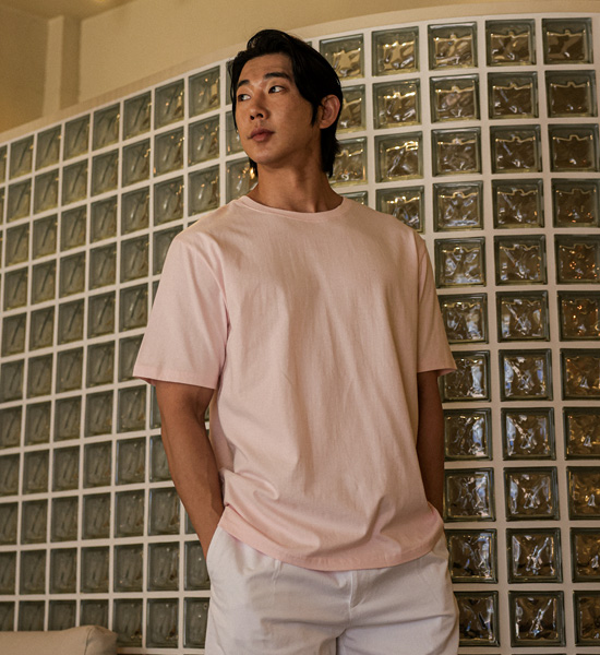 (M-6XL)<br>옹기종기 ラウンド半袖Tシャツ <br><font color="#098a09"><B>長さを選択 (基本的な,ロング+6cm)</B></font>