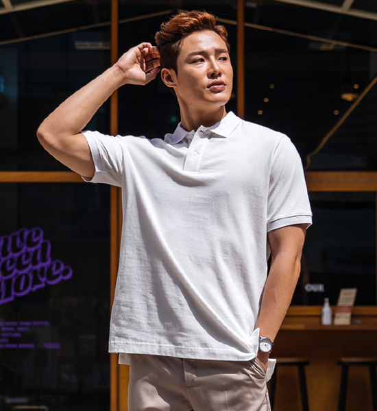 (L~6XL)<br>린제이 半袖襟Tシャツ