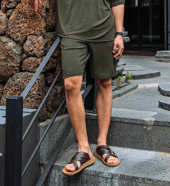 (L-5XL)<BR>리스터 プリッツ バンディング半ズボン