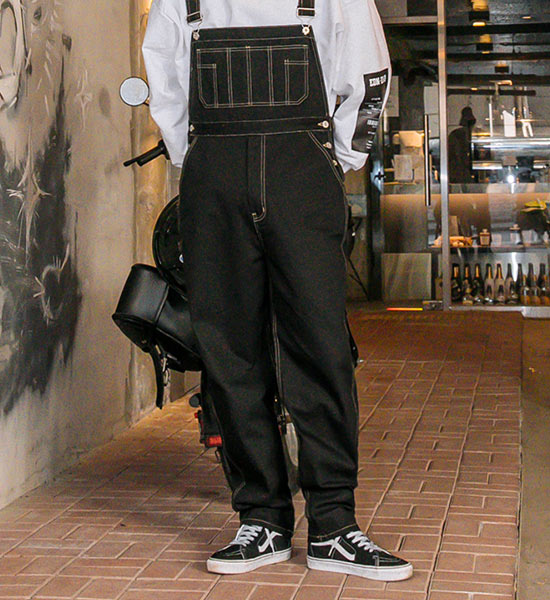 (L-5XL)<BR>보위 サスペンダーパンツ