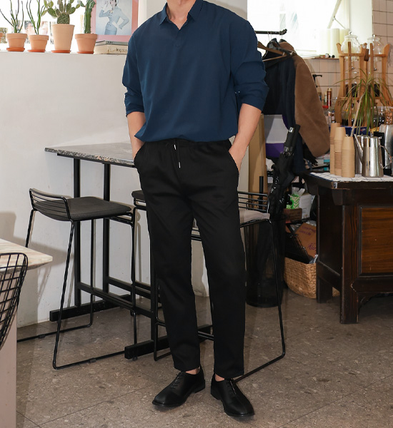 (M-4XL)<BR>로콤 スリムフィット バンディングパンツ H4006<br><font color="#fb5ec9"><B>[1+1]</B></font>