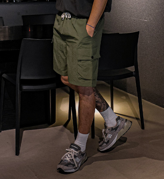 (L-4XL)<BR>히마람 カーゴバンディングショートパンツ<br><font color="#fb5ec9"><B>[1+1]</B></font>