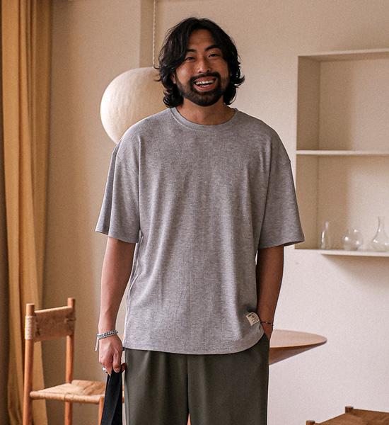 (L-5XL)<BR>다날리 ワッフル 半そでティー<br><font color="#fb5ec9"><B>[1+1]</B></font>