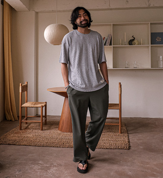 (L-5XL)<BR>다날리 ワッフル 半そでティー<br><font color="#fb5ec9"><B>[1+1]</B></font>