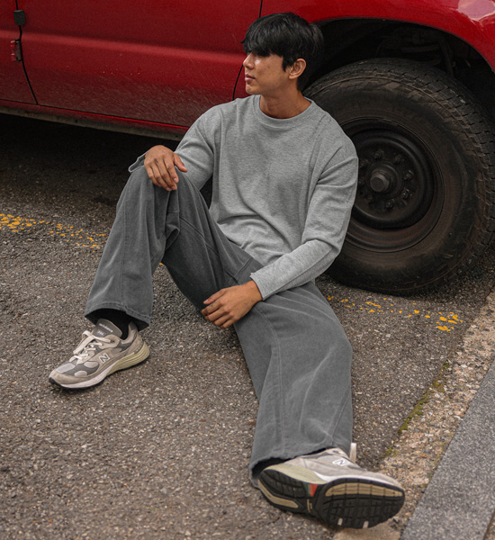 (L-5XL)<BR>나클로 ワッフル 長袖Tシャツ<br><font color="#fb5ec9"><B>[1+1]</B></font>