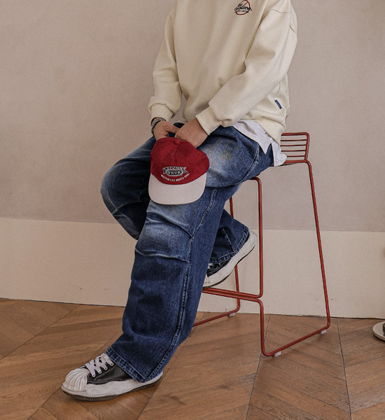 (XL-6XL)<BR>콘다바 セミワイドフィット デニムバンディングパンツ