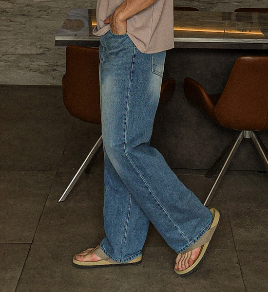 (S-3XL)<BR>토카이 標準フィット デニムパンツ #07