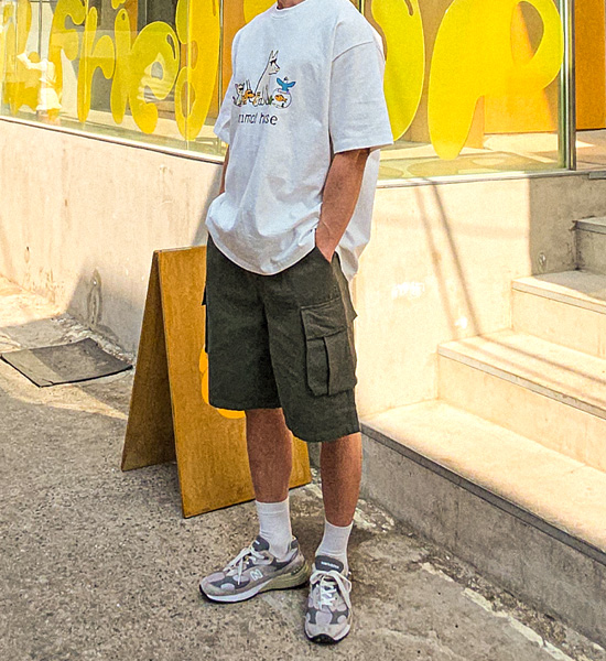 (M-4XL)<br>와이어트 カーゴバンディングショートパンツ