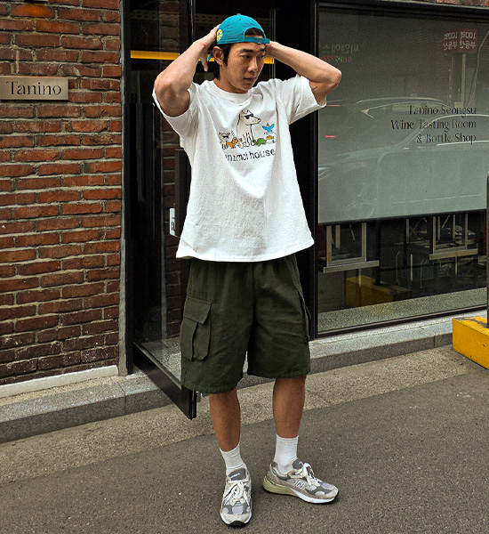 (M-4XL)<br>와이어트 カーゴバンディングショートパンツ