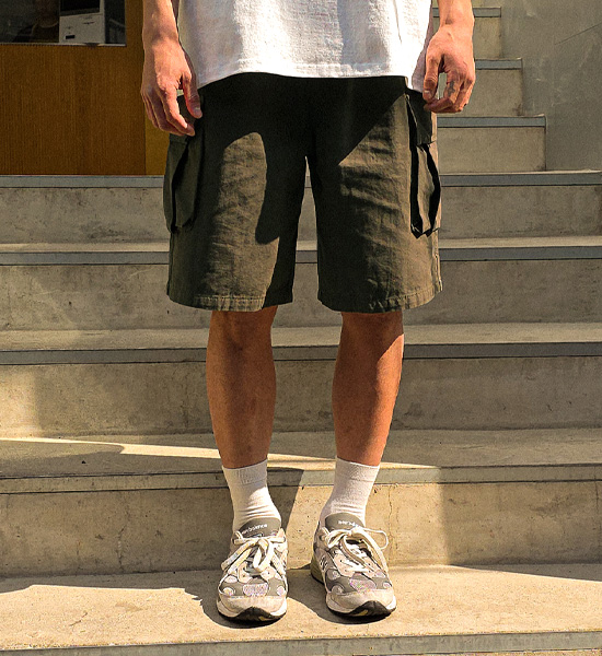 (M-4XL)<br>와이어트 カーゴバンディングショートパンツ