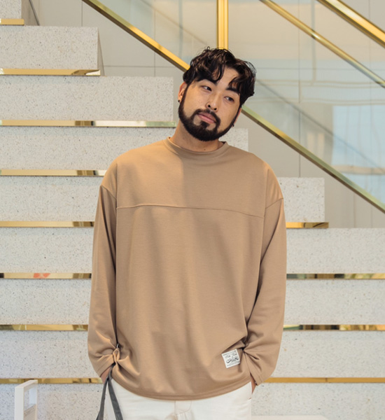 (M~5XL)<br>꺼내입어요 切開 長袖Tシャツ<br><font color="#fb5ec9"><B>[1+1]</B></font>