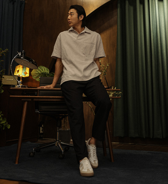 (L-5XL)<br>순간적인 リネンオープンカラー