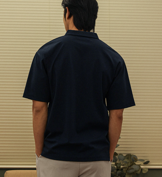 (L-4XL)<BR>나우자스 半袖襟Tシャツ