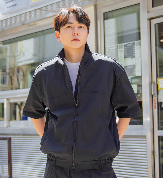 (L-6XL)<br>클루이 半そで ジップアップ
