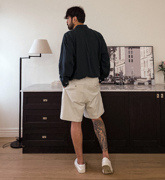 (L-4XL)<br>카타코이 バックバンディング ハーフパン