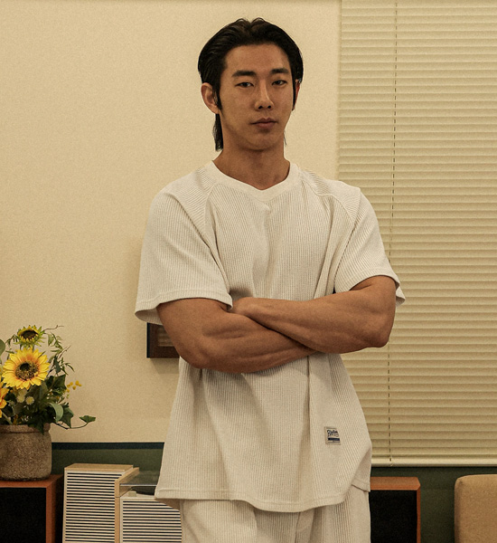 (XL-6XL)<br>바라우타 ワッフル半袖Tシャツ SET002-T