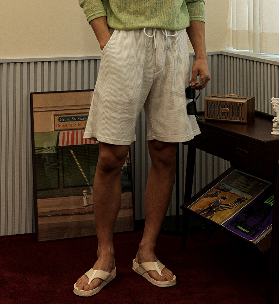 (XL-6XL)<br>크리초마 ワッフルバンドのショートパンツ SET002-P