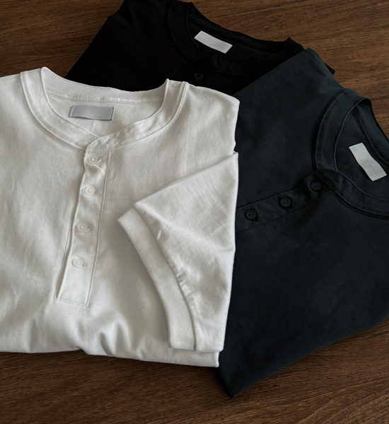(XL-6XL)<BR>리즈토 ヘンリーネック 半そでティー
