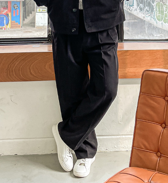 (L-4XL)<br>하토 ワイドフィット 뒷밴딩팬츠